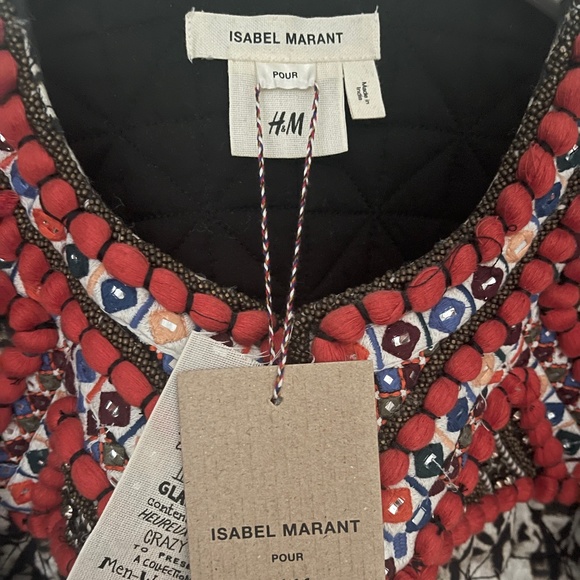 Isabel Marant pour H&M Embroidered Beaded Jacket Sz4/34- including bag & hanger - Picture 4 of 8